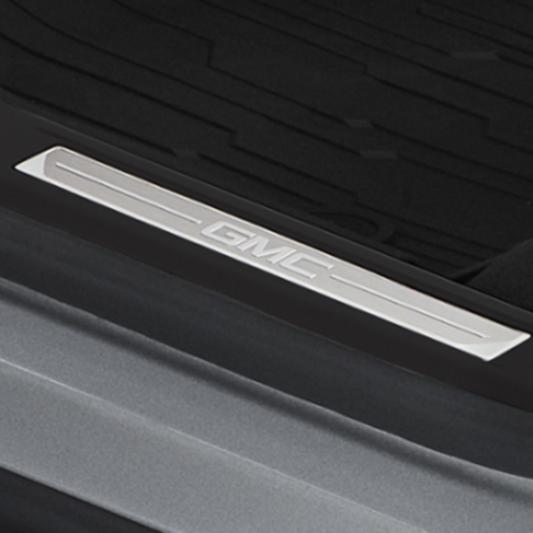 GMC Door Sill Plates - Stainless Steel with Light Ash Grey Surround 84293729