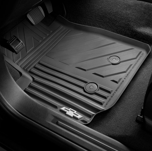 Chevrolet Floor Mats - Front Premium All Weather, Bowtie Logo, Jet Black for 2015-2022 Colorado 23229842