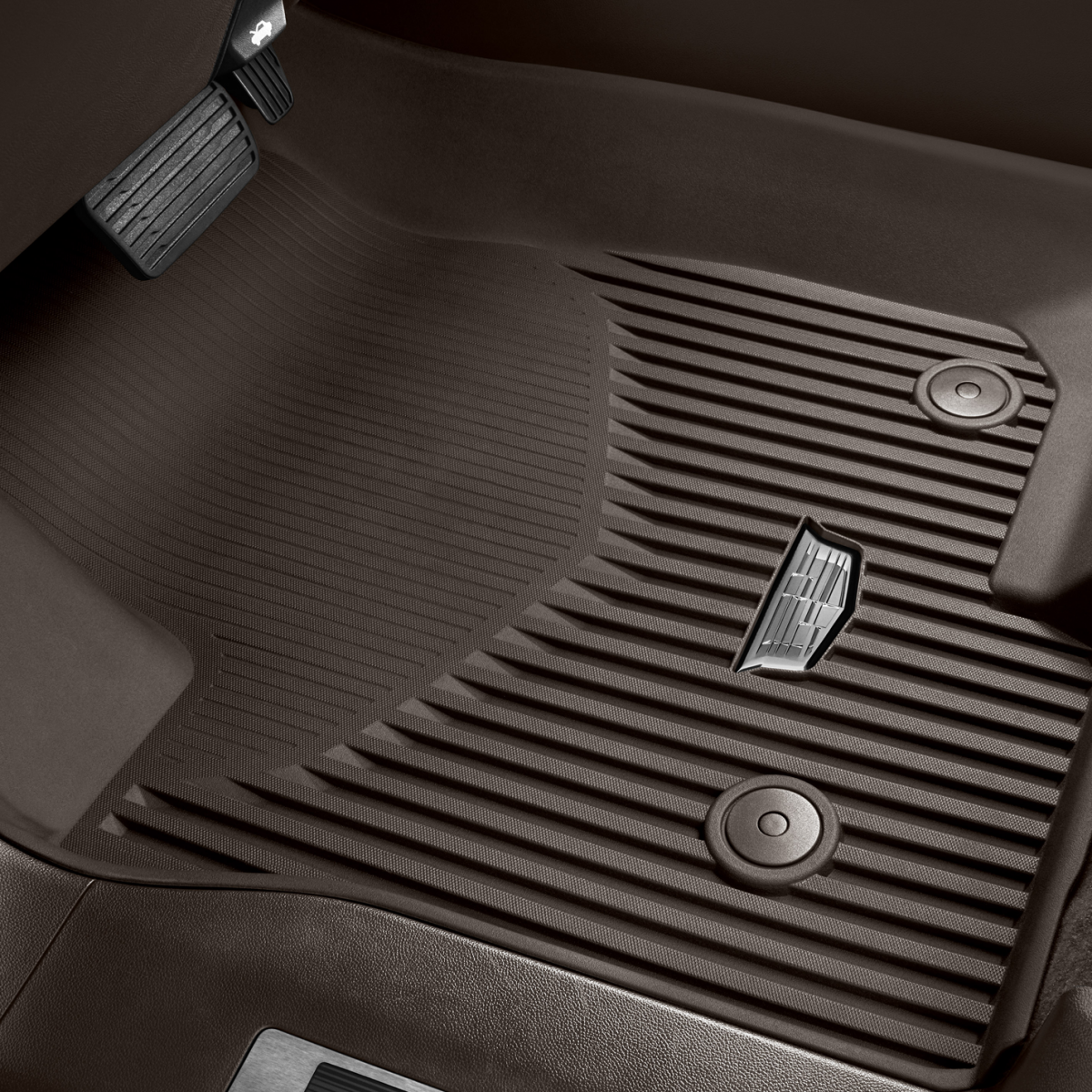 Cadillac 2021-2024 Escalade Floor Liners - Front Premium All Weather, Cadillac Logo, Very Dark Atmosphere 84999864