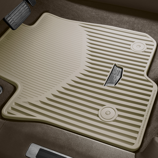 Cadillac Floor Mats - Front Premium All Weather, Cadillac Logo, Whisper Beige 84997562