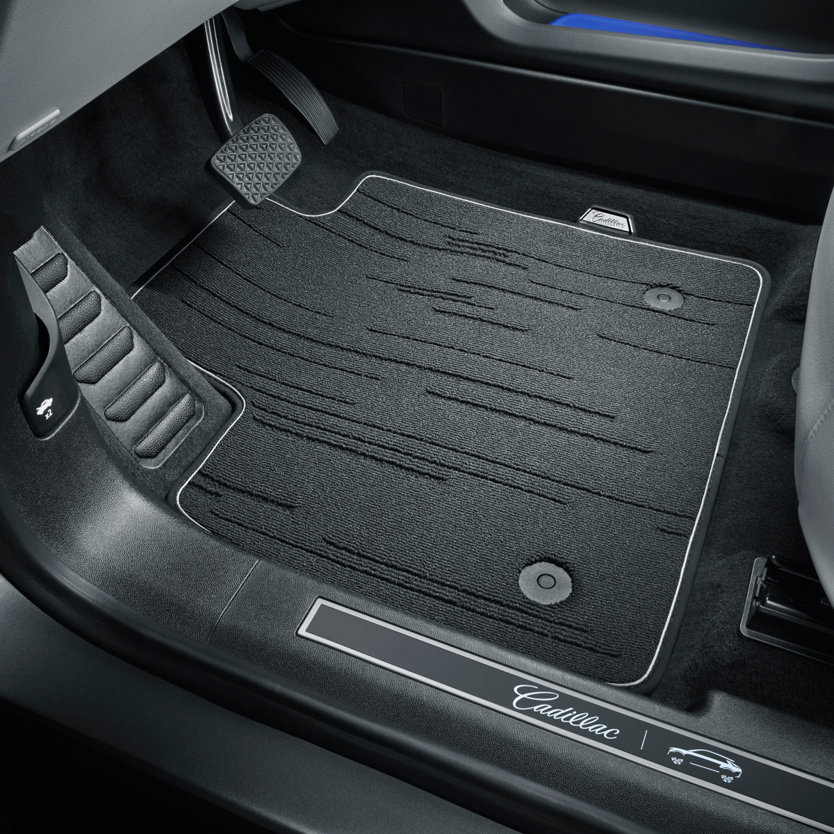 Cadillac Floor Mats - Front & Rear Premium Carpet, Cadillac Logo, Noir 84983147