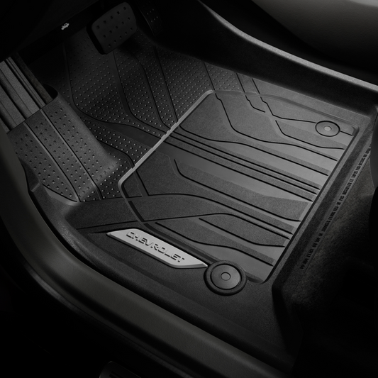 Chevrolet Floor Liners - Front Premium All Weather, Chevrolet Script, Jet Black for 2018-2023 Traverse  84518111